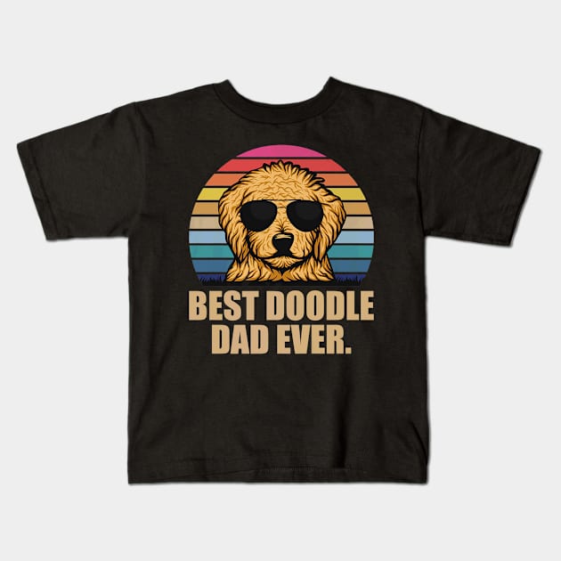 Best Doodle Dad Ever Goldendoodle Fathers Day Kids T-Shirt by Autumn Watercolor